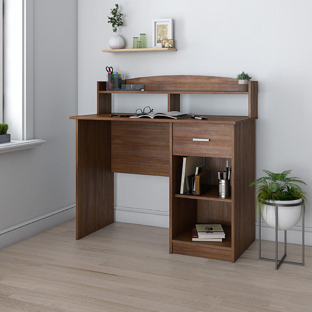 Techni Mobili Modern Office Desk with  Hutch