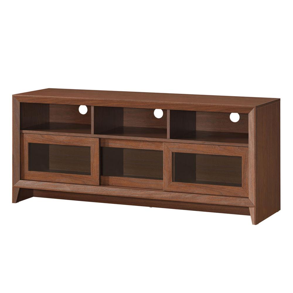 Modern TV Stand with Storage For TVs Up To 65″ . Color: Hickory