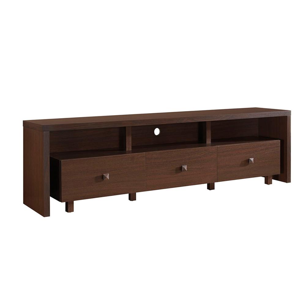 Elegant TV Stand For TV’s Up To 70″ with Storage. Color: Hickory