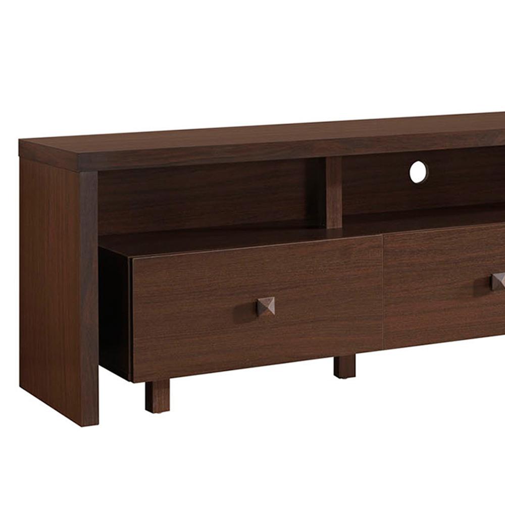 Elegant TV Stand For TV’s Up To 70″ with Storage. Color: Hickory