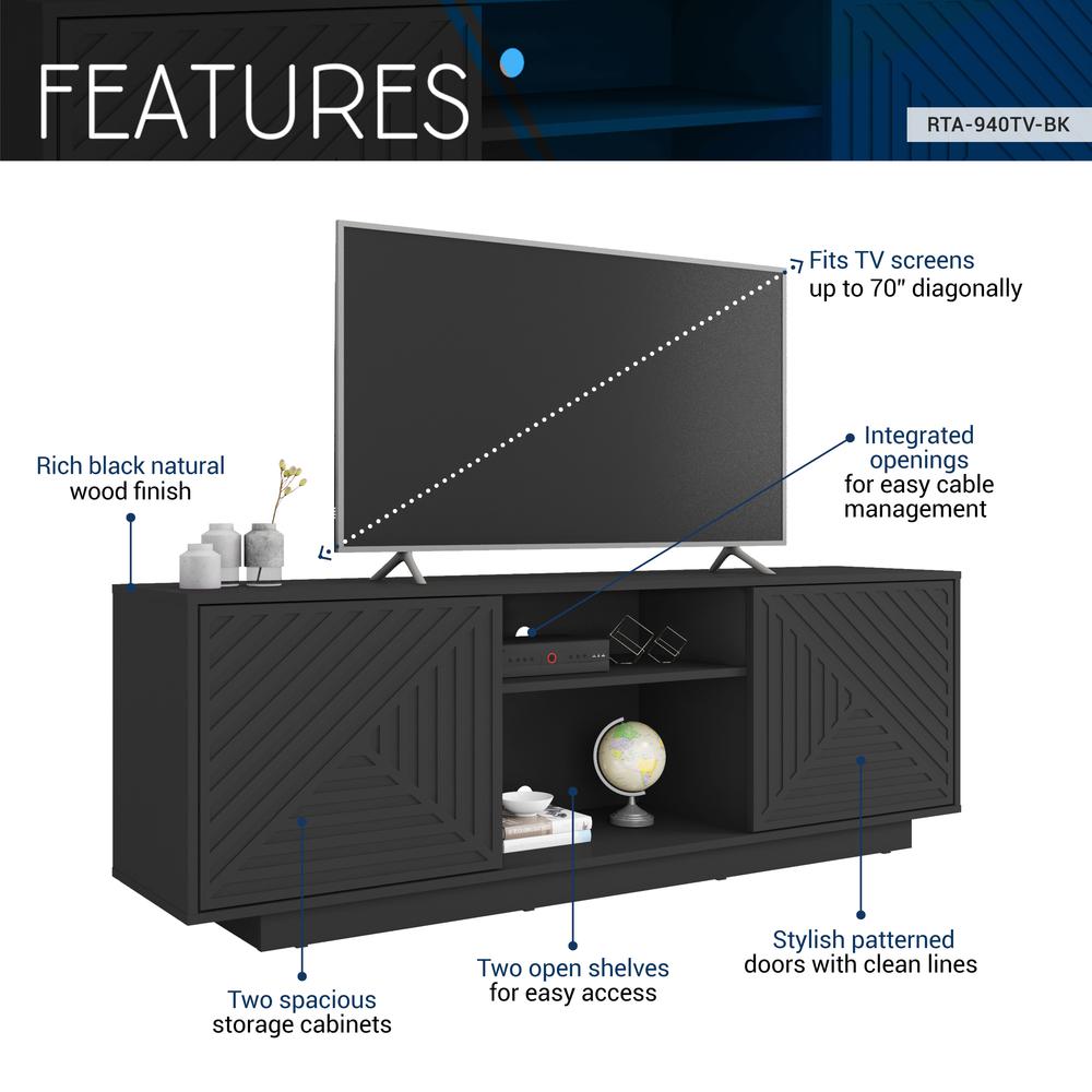 Modern TV Stand for Screen TVs Up to 70” When Measured Diagonally