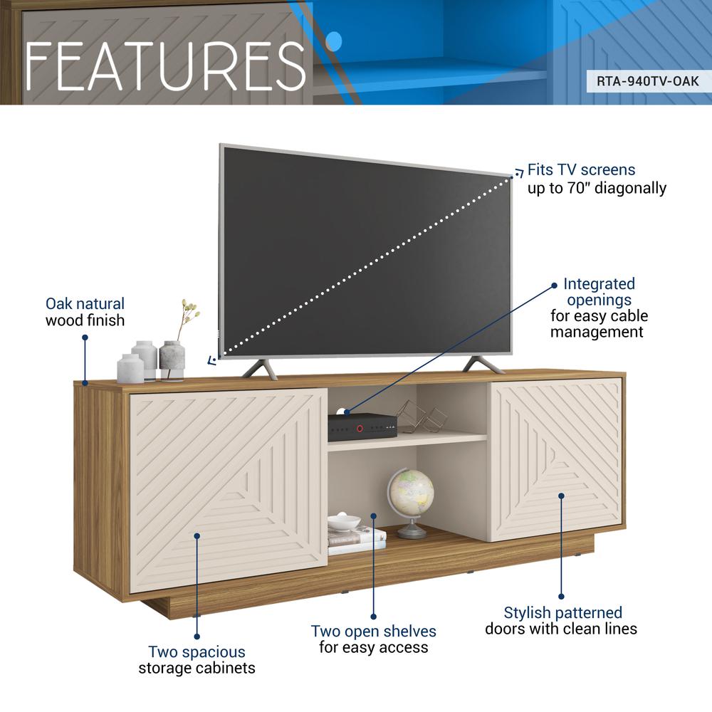 Modern TV Stand for Screen TVs Up to 70” When Measured Diagonally