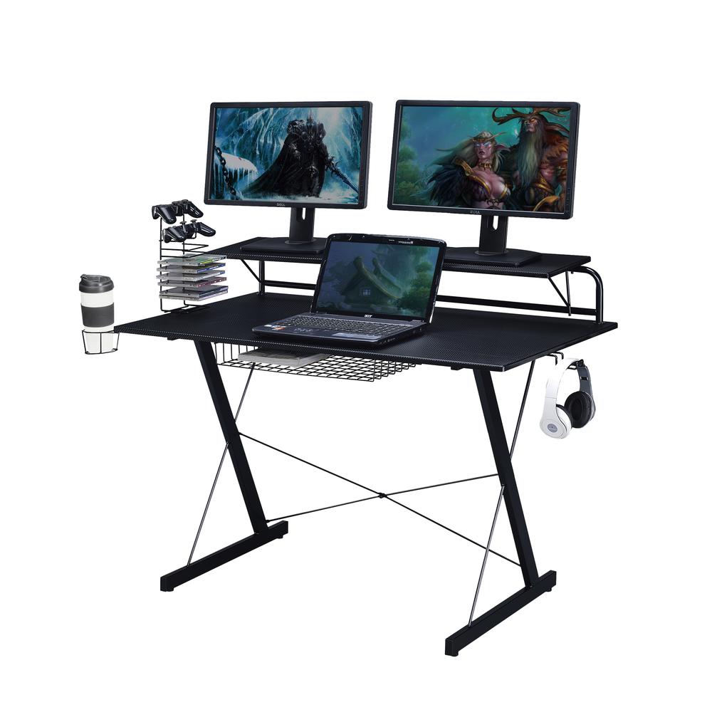 Gaming Computer Desk Setup with Organizers