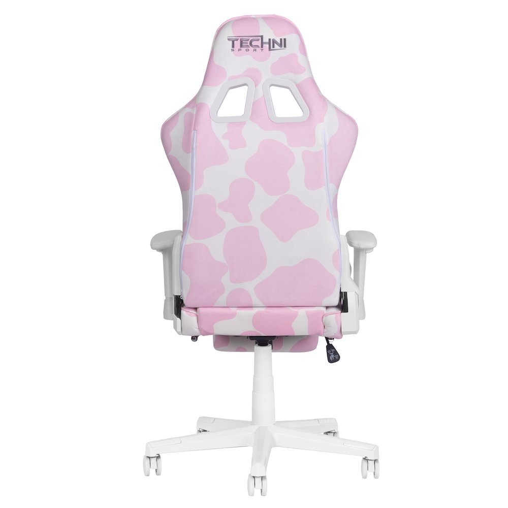 Pink COW Series Gaming Chair with Footrest