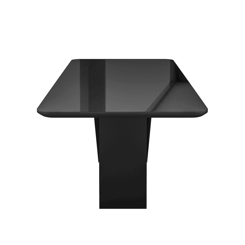 6 Seater Dining Table with Painted Glass Top &  Elegant Wooden Base