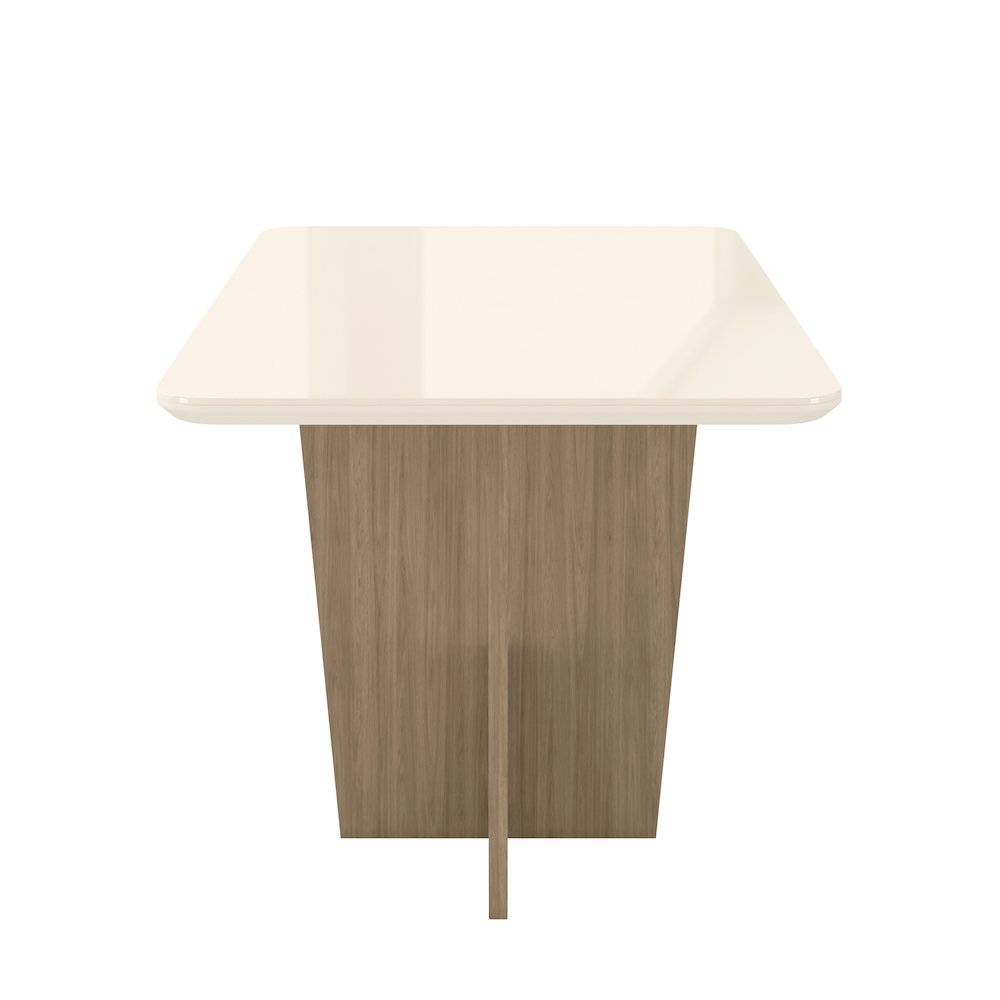 4 Seater Dining Table with Painted Glass Top and Wooden Base