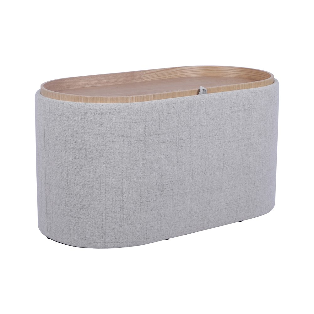 Storage Ottoman with Reversible Wooden Tray Top