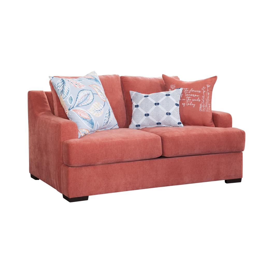 Classic Paprika Loveseat with Three Pillows