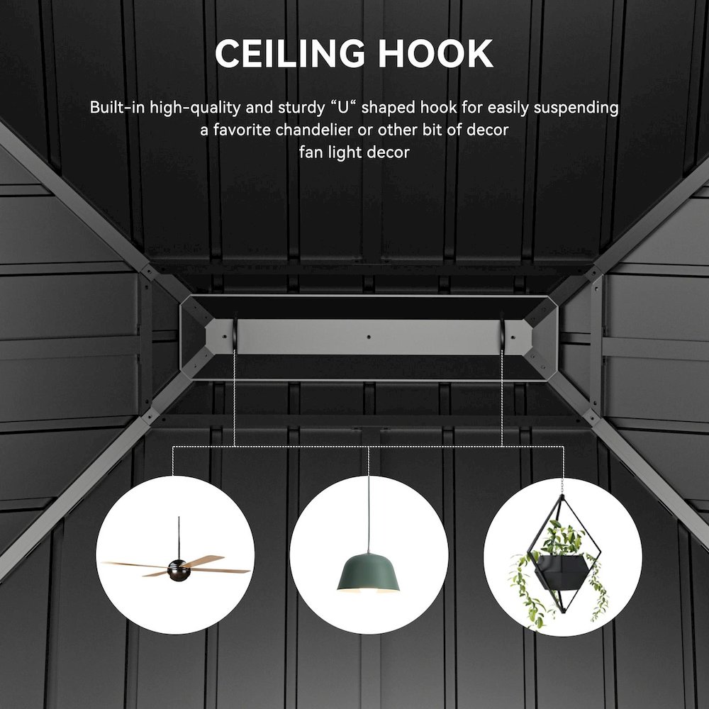 Hard Top Metal Gazebo Measuring 10 Feet by 12 Feet