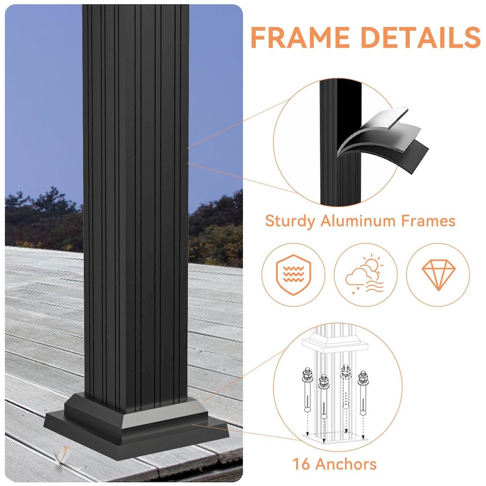 Hard Top Metal Gazebo Measuring 6 Feet by 8 Feet