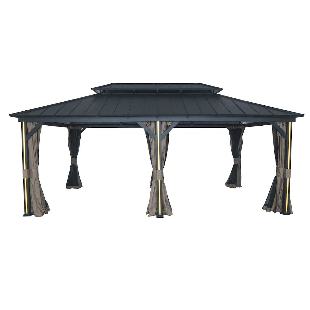 Hard Top Metal Gazebo Measuring 12 Feet by 20 Feet