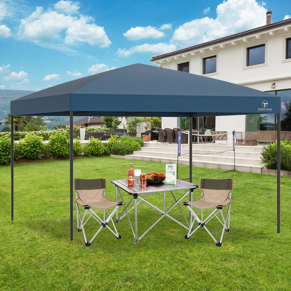 Blue Pop Up Canopy Measuring 10 Feet by 10 Feet