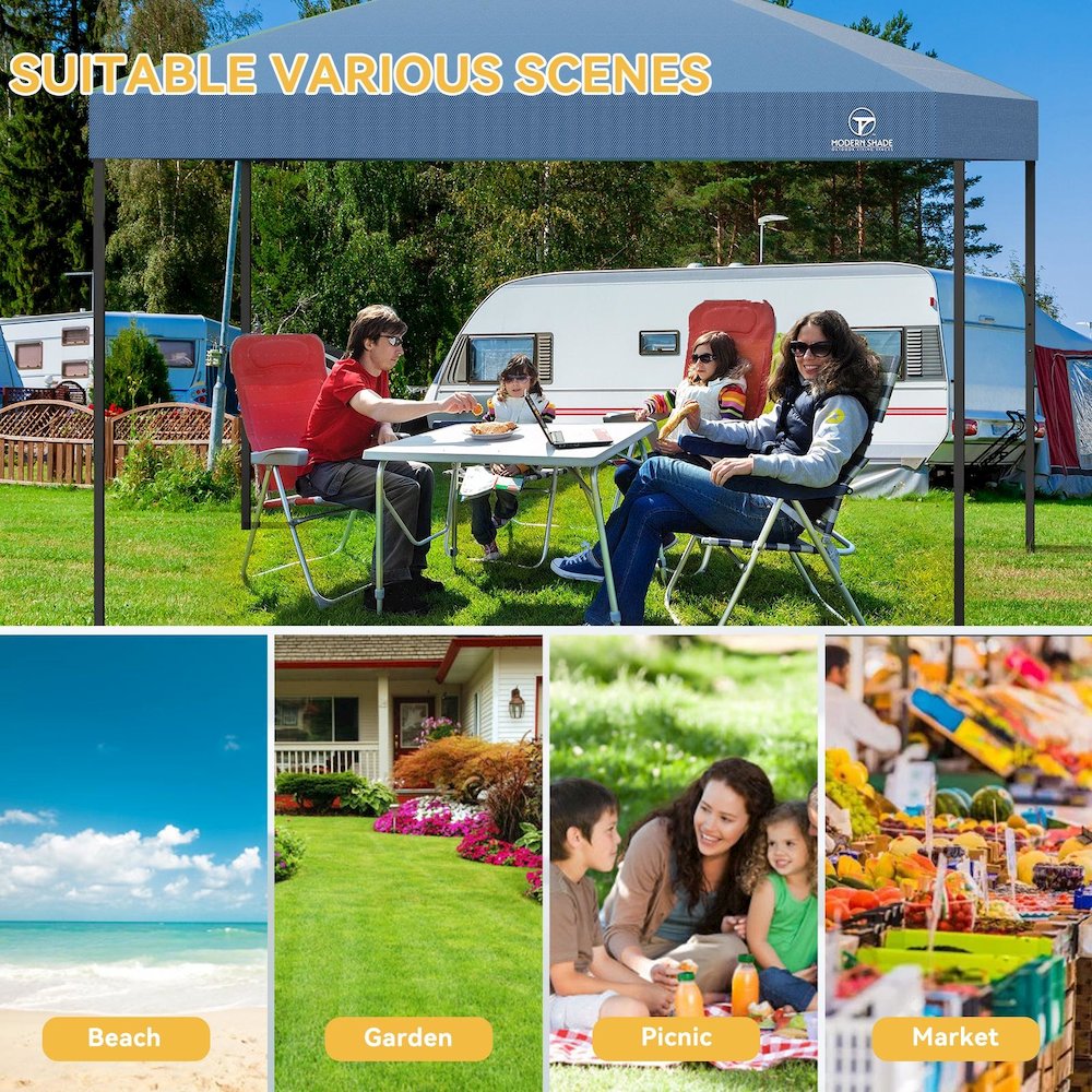 Blue Pop Up Canopy Measuring 10 Feet by 10 Feet