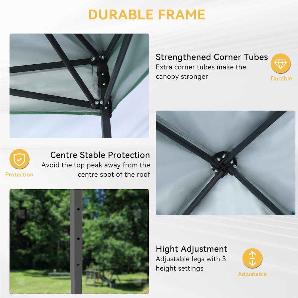 Green Pop Up Canopy Measuring 10 Feet by 10 Feet