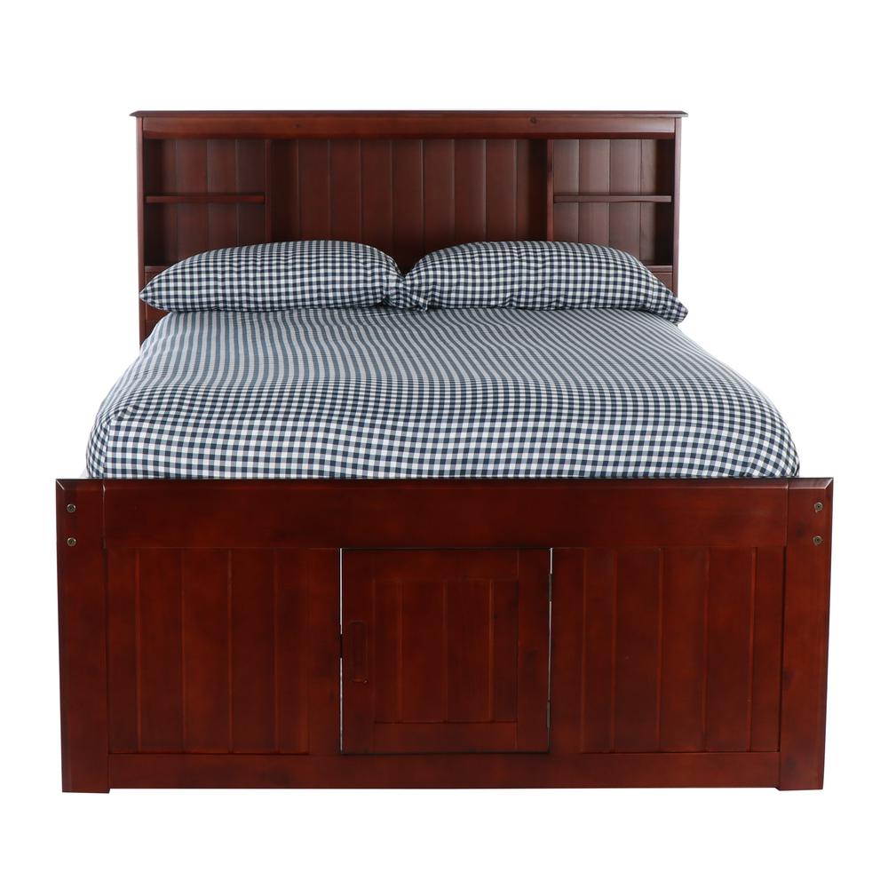 Full Captains Bookcase Bed with Two Six Drawer Pedestals