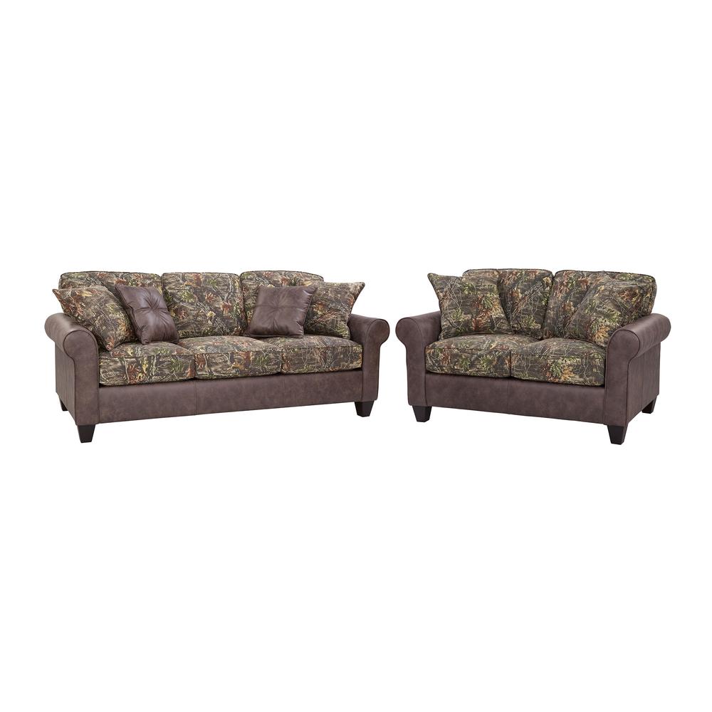 American Furniture Classics Maumelle Model 8-020-A330V14 Loveseat with Two Decorative Throw Pillows