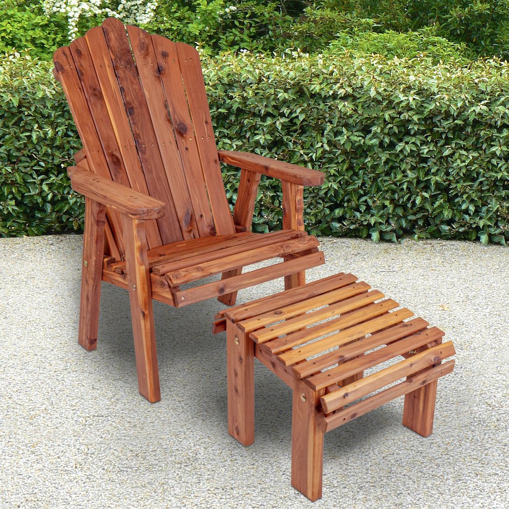 Cedar Stationary Chair W Stationary Ottoman