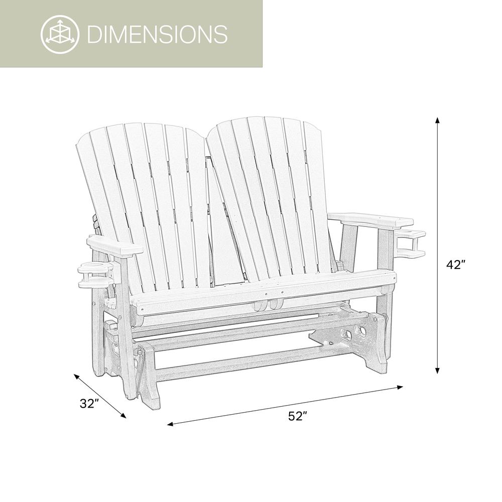 OS Home and Office Dual Fan Back Glider in Cedar with a Tudor Brown Base
