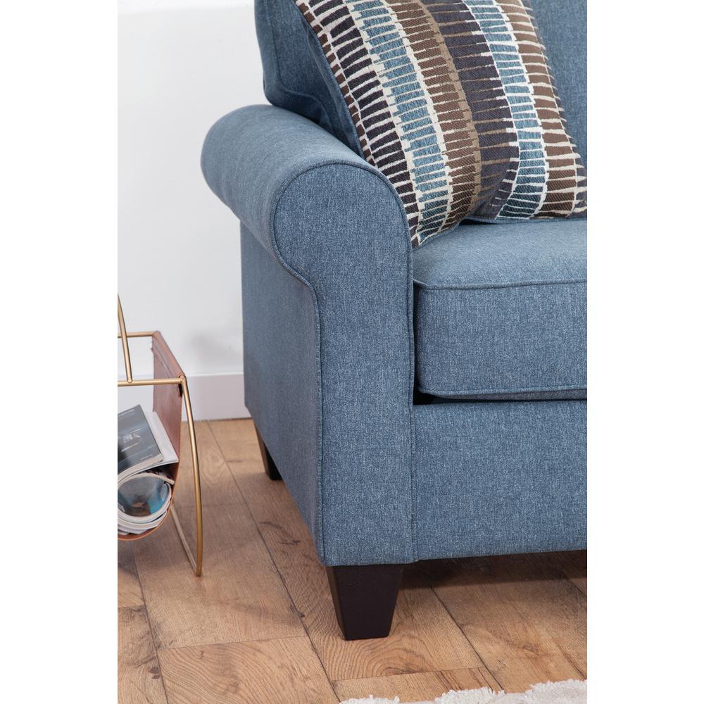 American Furniture Classics Indigo Series Model 8-020-A330V8 Loveseat with Two Abstract Chenille Pillows