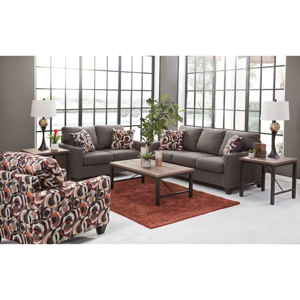 American Furniture Classics Charcoal Loveseat with 2 Accent Pillows