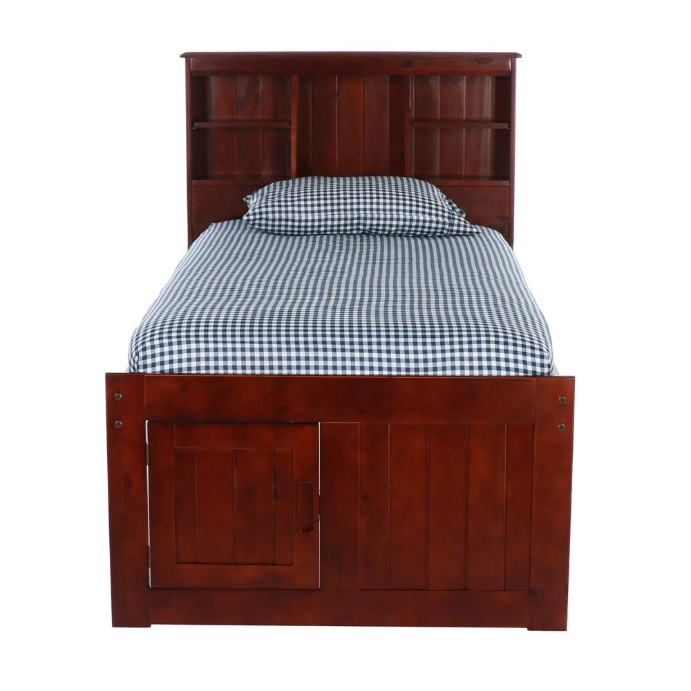 Twin Captains Bookcase Bed with Two Six Drawer Pedestals