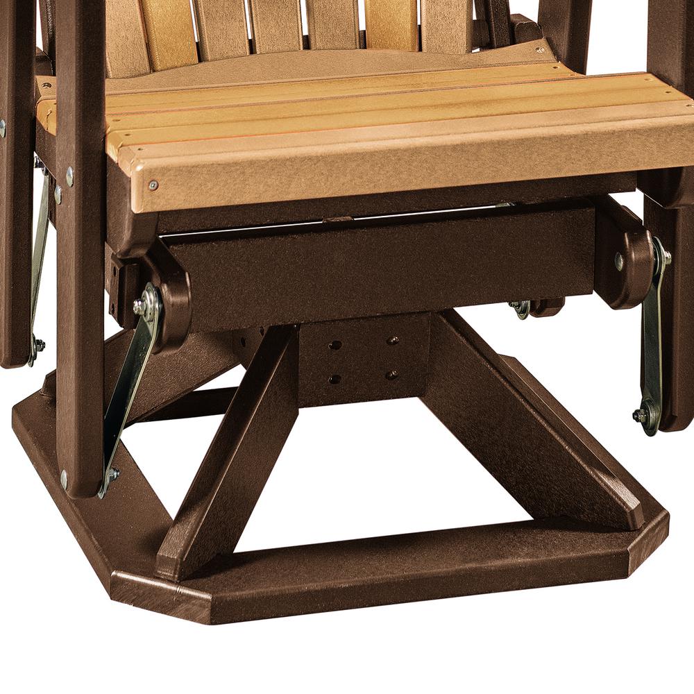 Fan Back Swivel Glider in Cedar and Tudor Brown