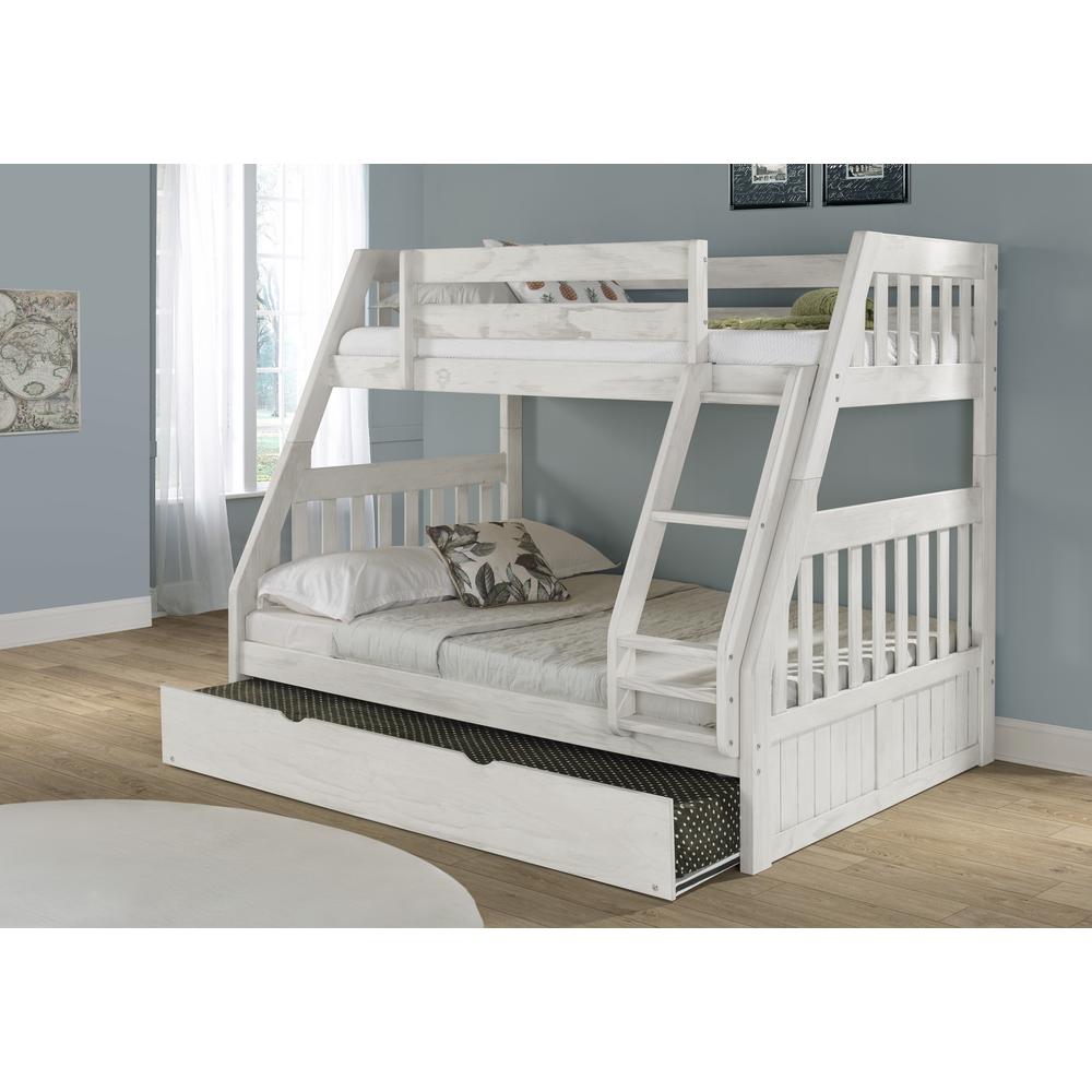 Solid Pine Twin/Full Bunk Bed with Twin Trundle