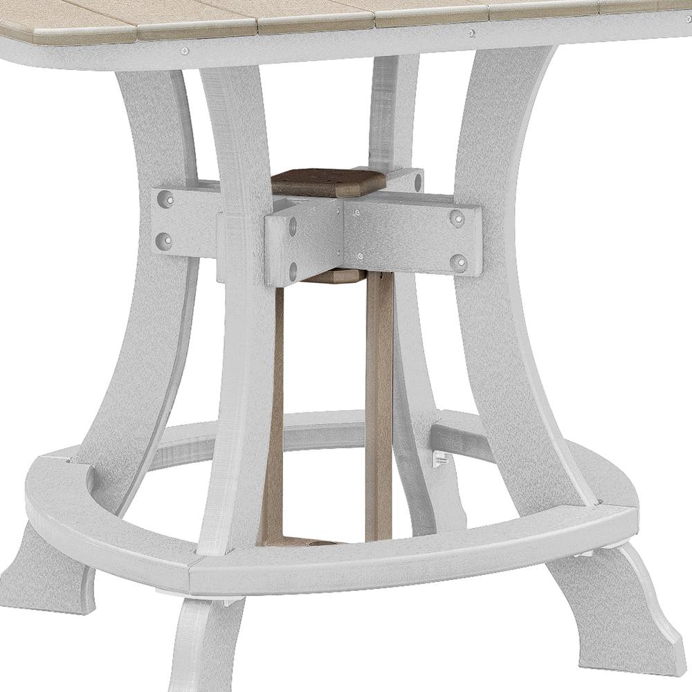 OS Home and Office Model 44S-C-WWWT Counter Height Square Table in Weatherwood with White Base