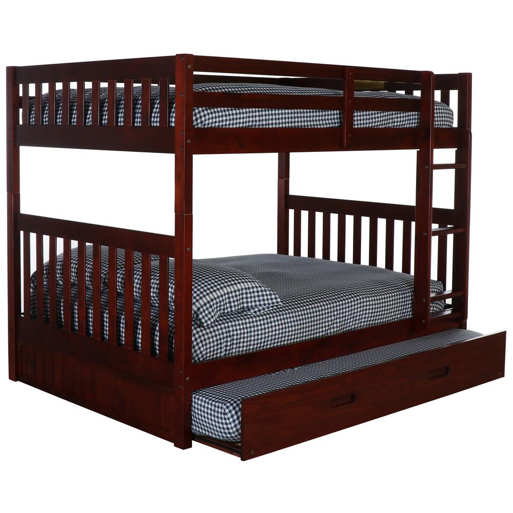 Full over Full Bunk Bed with Twin Sized Trundle