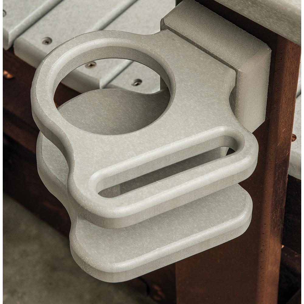 OS Home and Office Dual Fan Back Glider in Weatherwood with a Tudor Brown Base