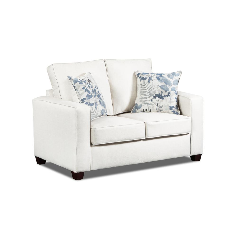 Living Room Relay Mist Loveseat with Two Throw Pillows