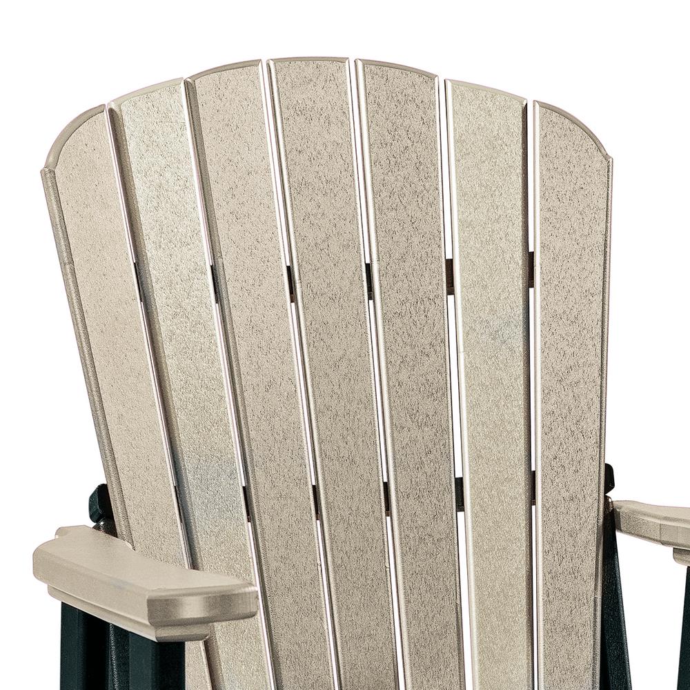 OS Home and Office Model 510WWBK Fan Back Swivel Glider in Weatherwood with a Black Base