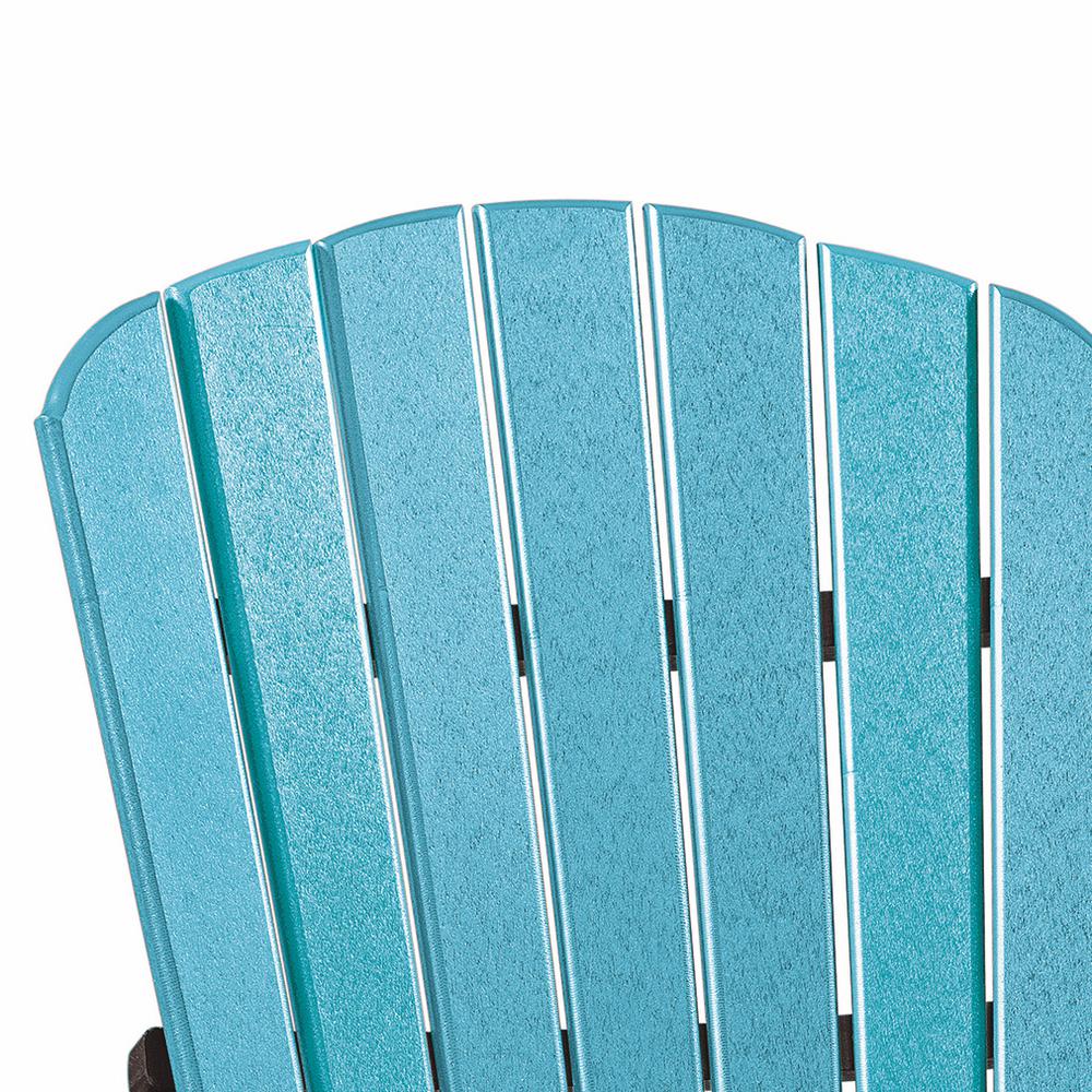 OS Home and Office Counter Height Settee Table Combo in Aruba Blue with a Black Base