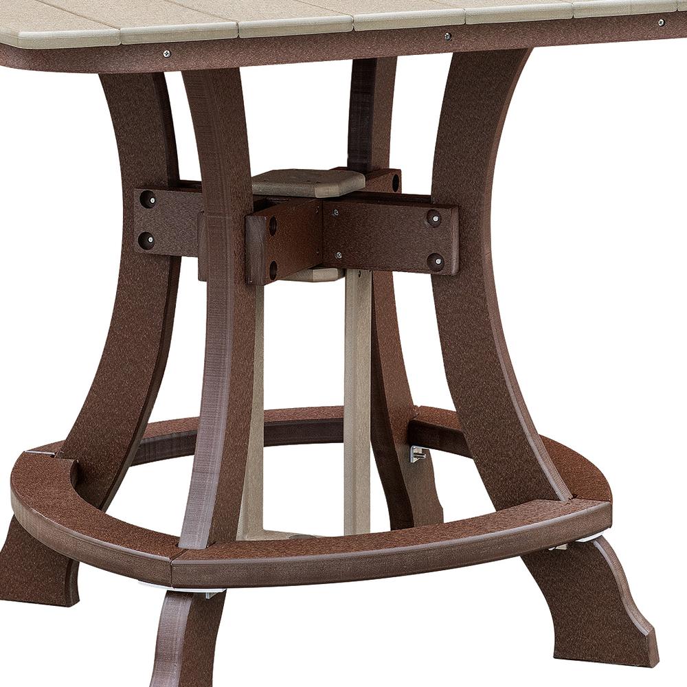 OS Home and Office Model 44S-C-WWTB Counter Height Square Table in Weatherwood with Tudor Brown Base
