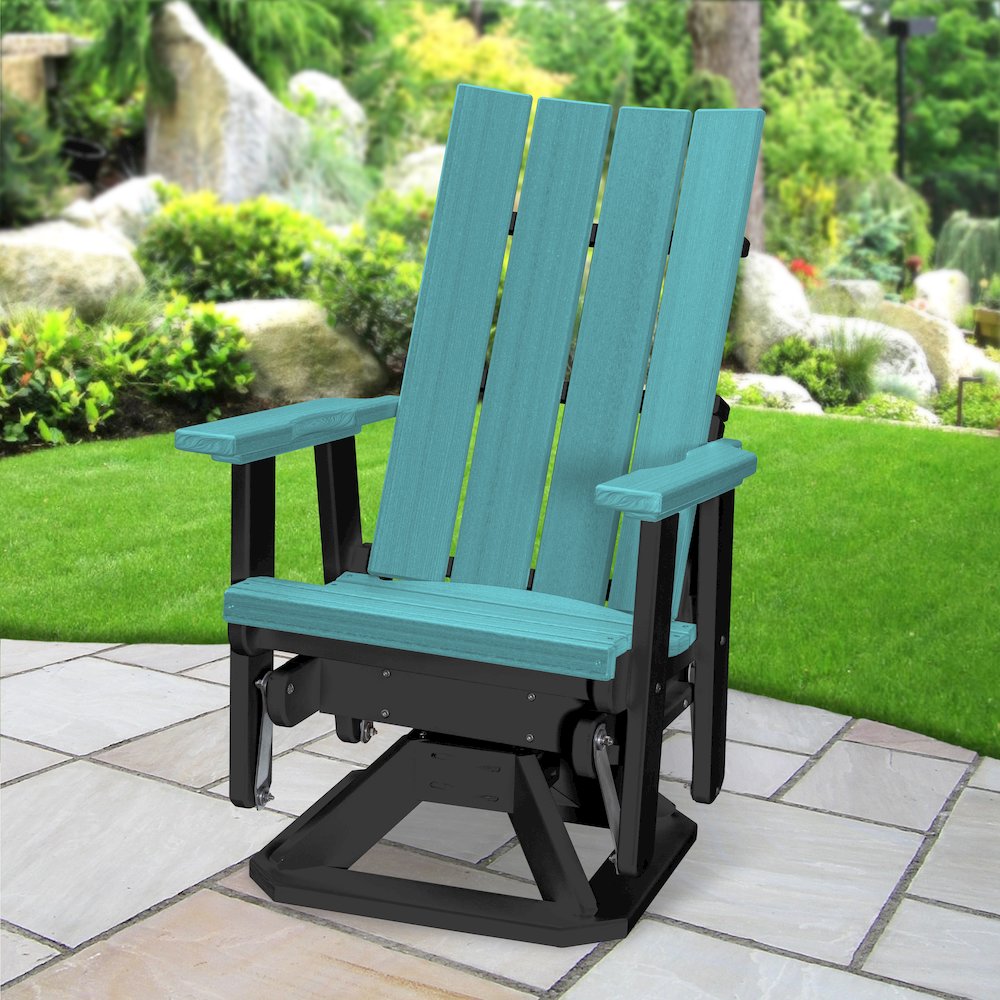 Brandon Swivel Glider in Aruba Blue on a Black Base