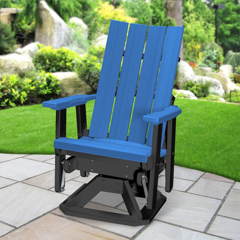 Brandon Swivel Glider in Blue on a Black Base