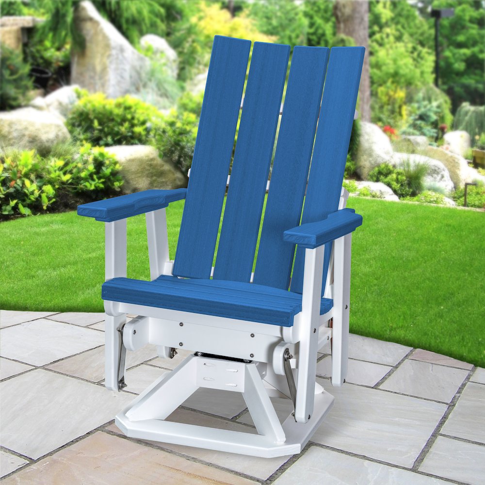 Brandon Swivel Glider in Blue on a White Base