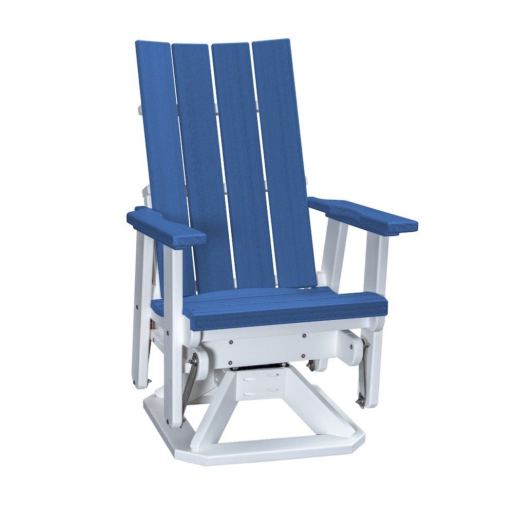 Brandon Swivel Glider in Blue on a White Base