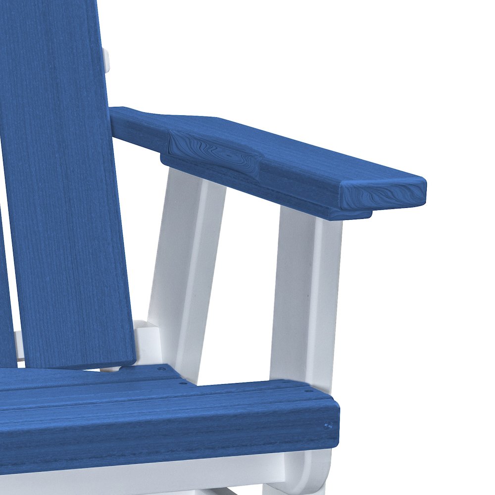 Brandon Swivel Glider in Blue on a White Base