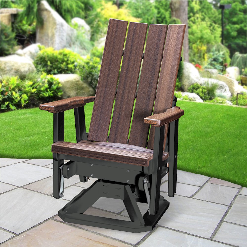 Brandon Swivel Glider in Brazilian Walnut on a Black Base