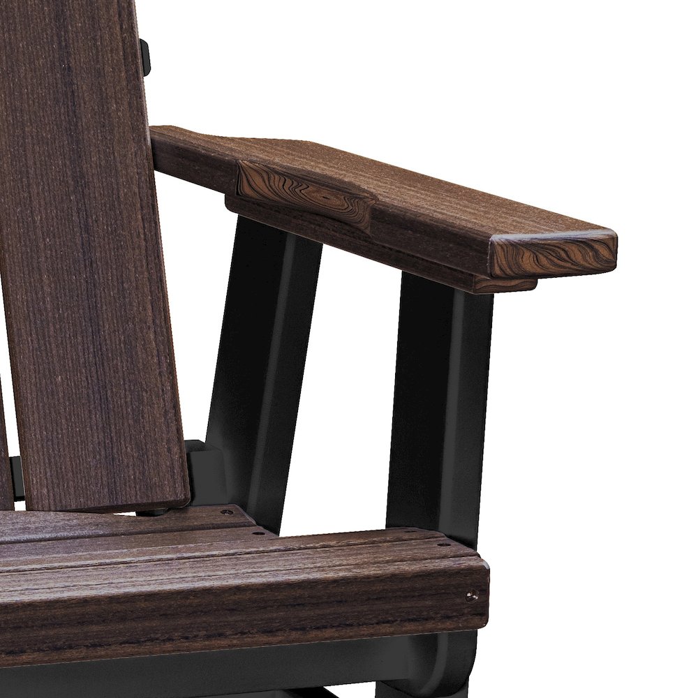 Brandon Swivel Glider in Brazilian Walnut on a Black Base