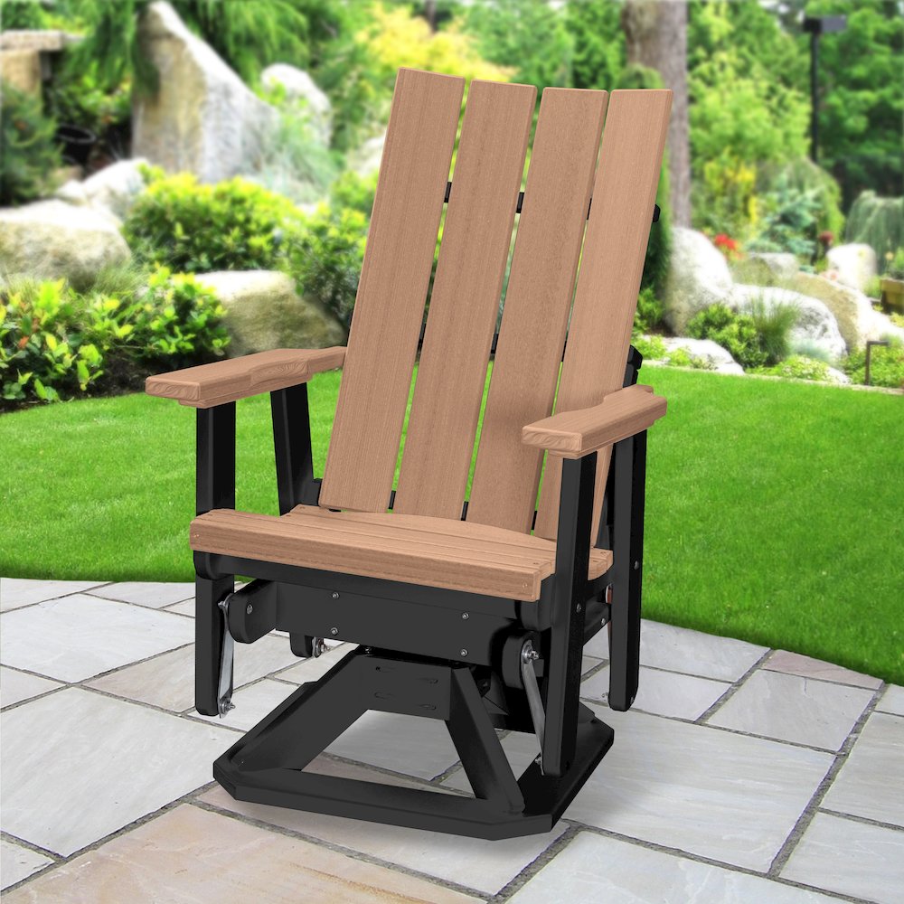 Brandon Swivel Glider in Cedar on a Black Base