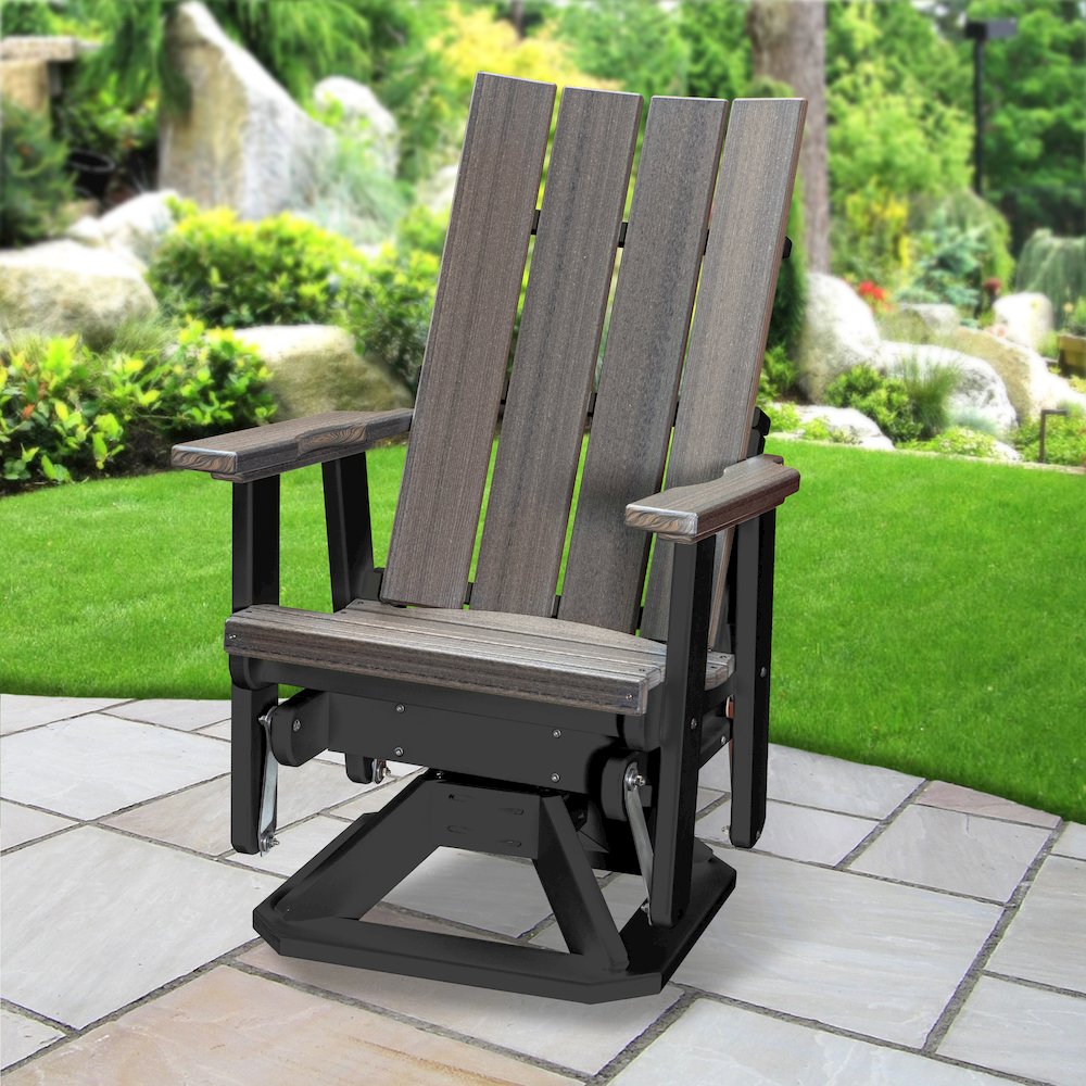 Brandon Swivel Glider in Coastal Gray on a Black Base