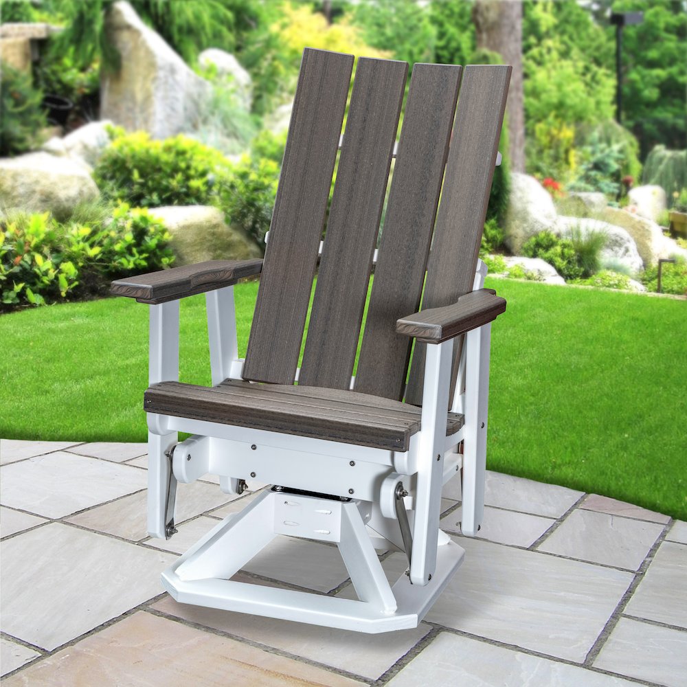 Brandon Swivel Glider in Coastal Gray on a White Base