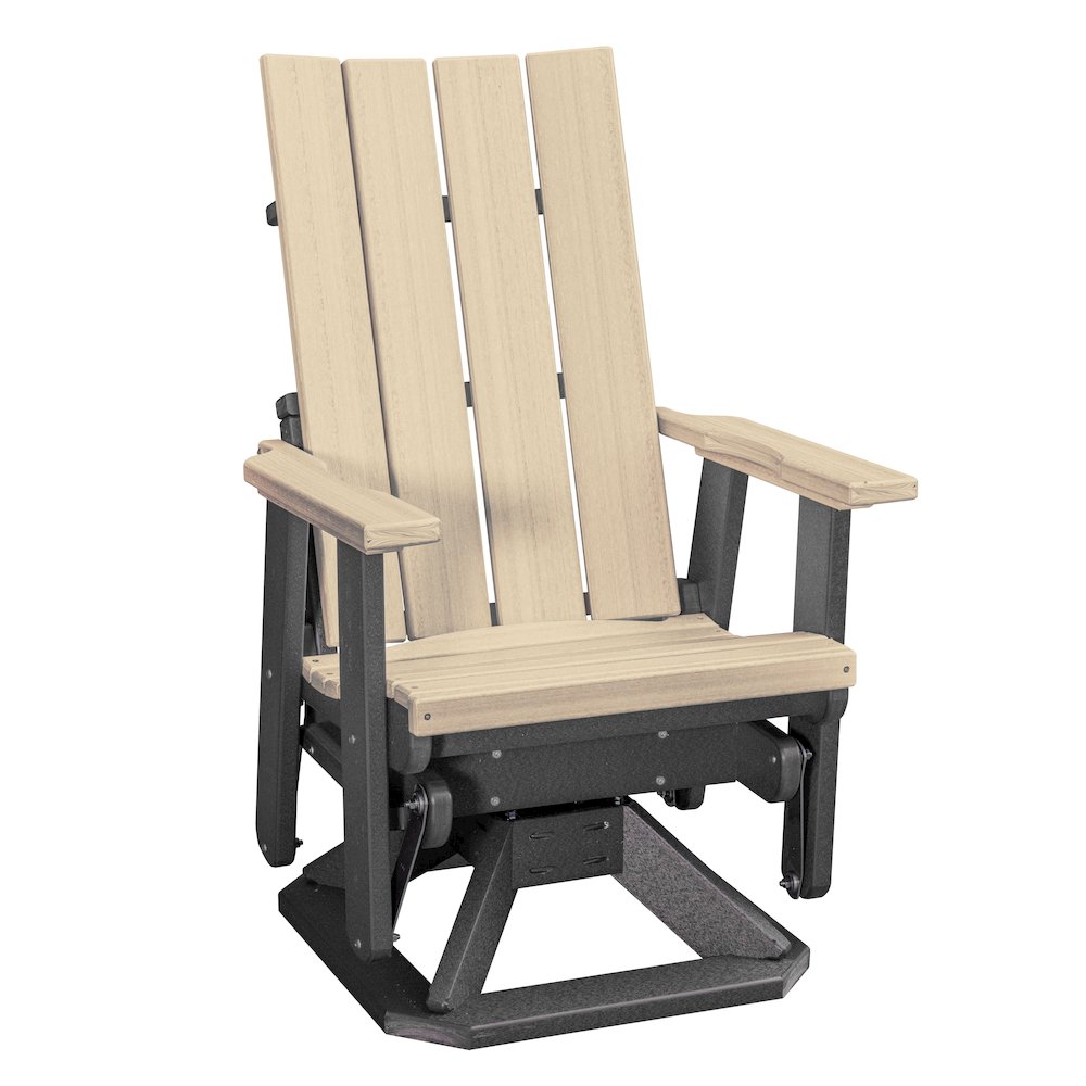 Brandon Swivel Glider in Weatherwood on a Black Base