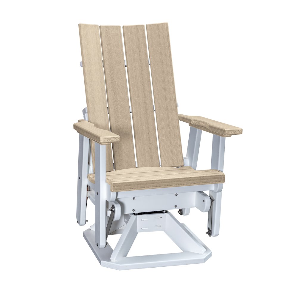 Brandon Swivel Glider in Weatherwood on a White Base