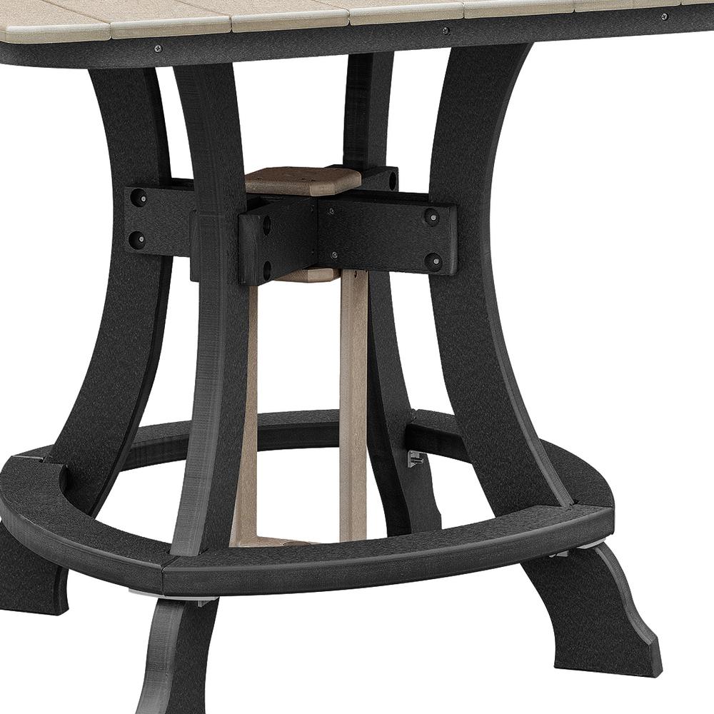 OS Home and Office Model 44S-C-WWBK Counter Height Square Table in Weatherwood with Black Base