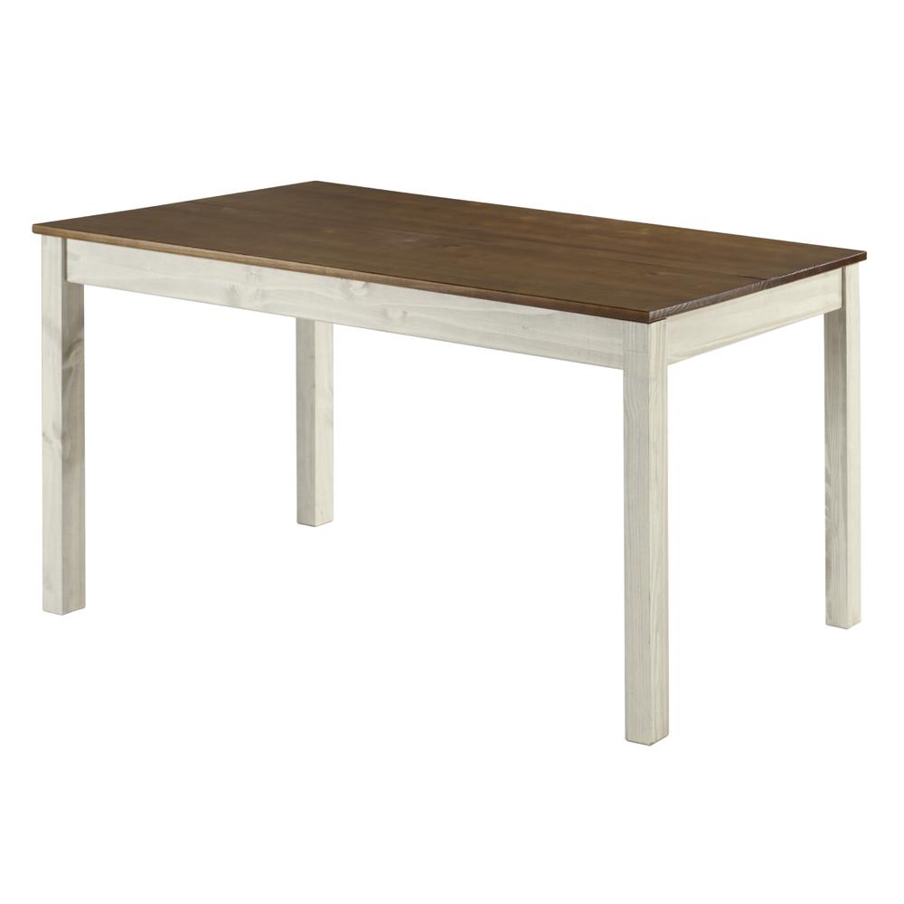 Model CADBTB6 Cottage Series Dining Table in Distressed White