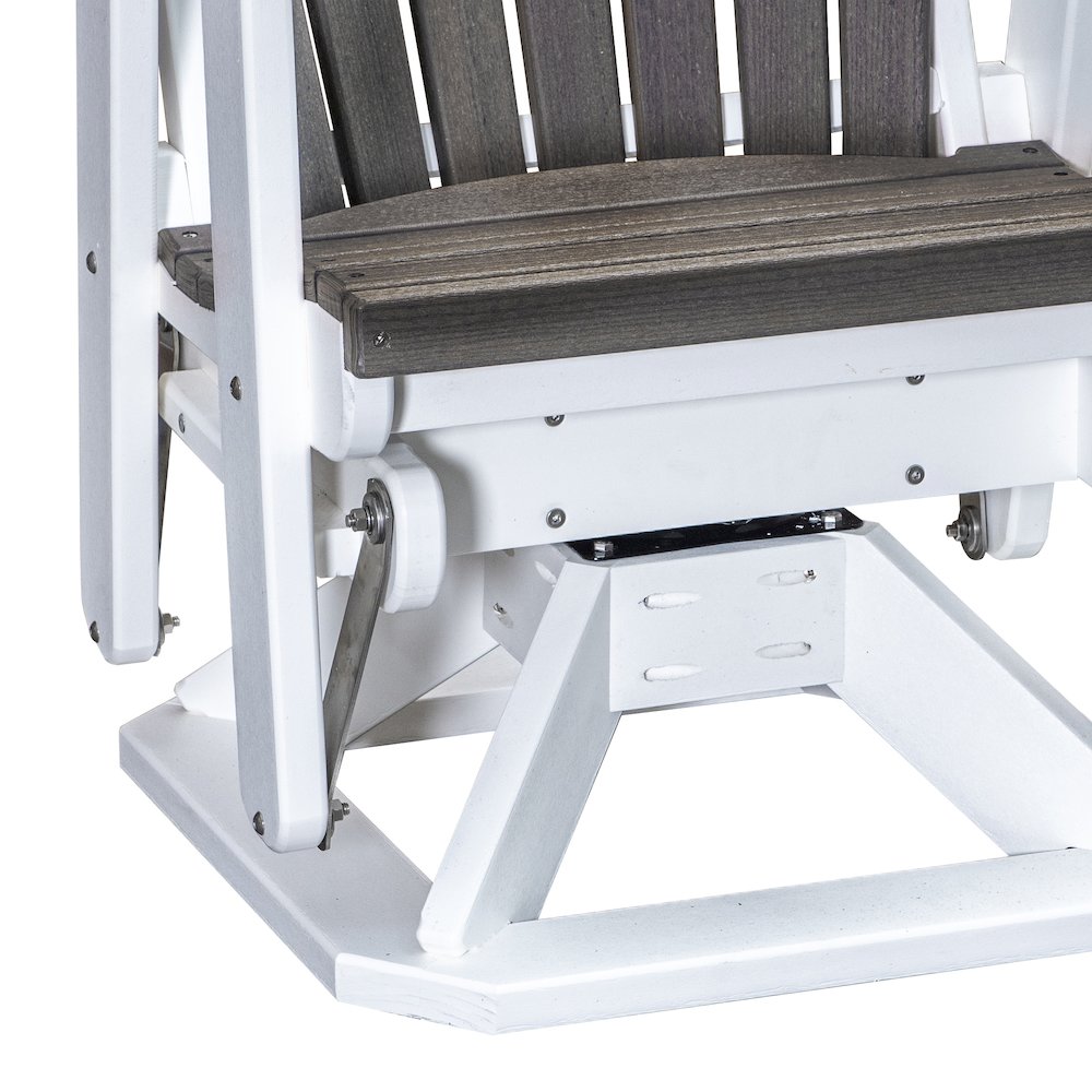 Fan Back Swivel Glider in Coastal Gray on a White Base