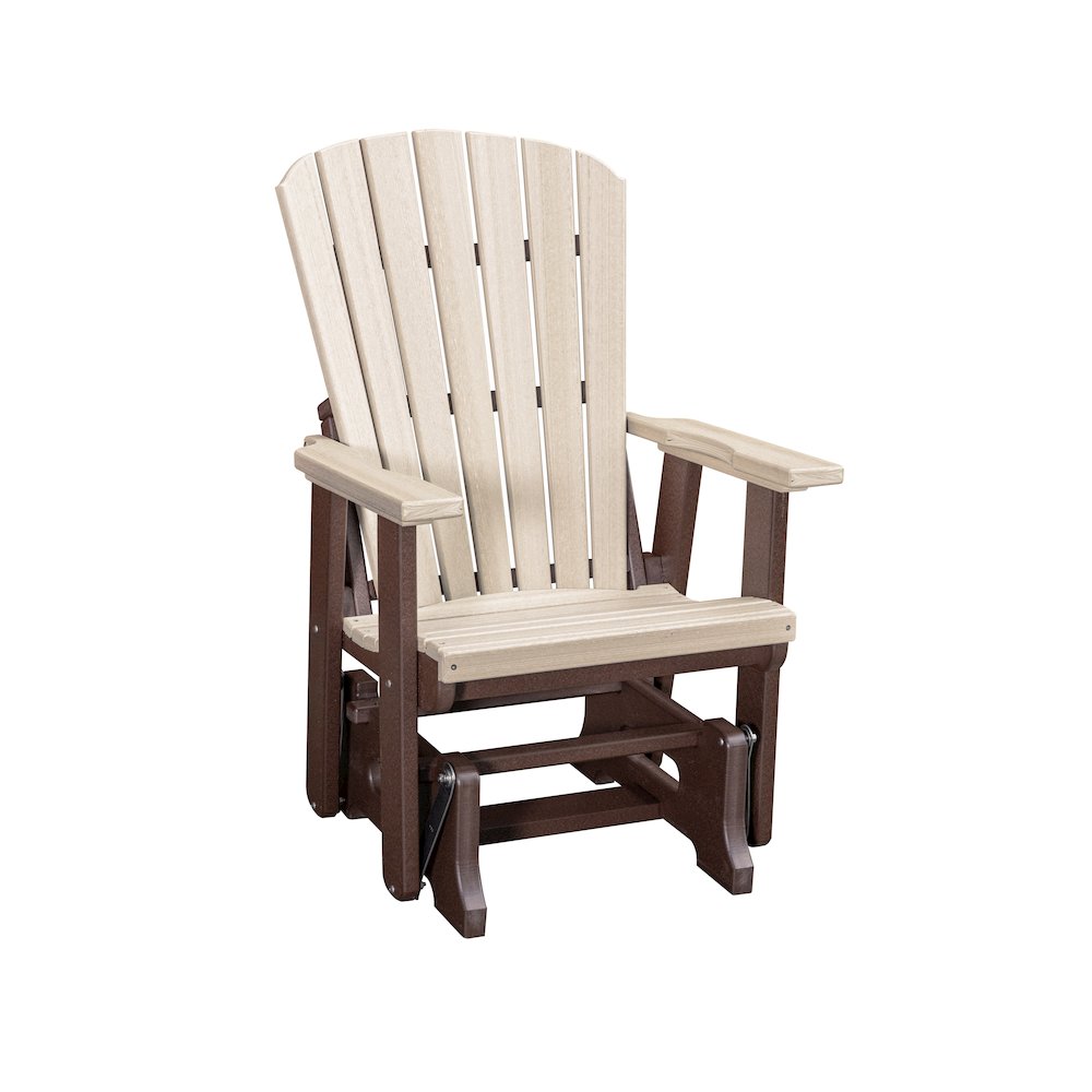 Fan Back Glider in Birchwood with a Tudor Brown Base